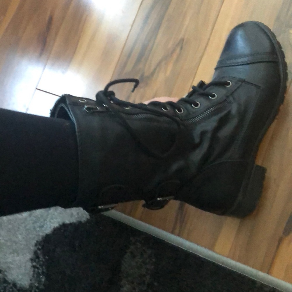 Black combat boots